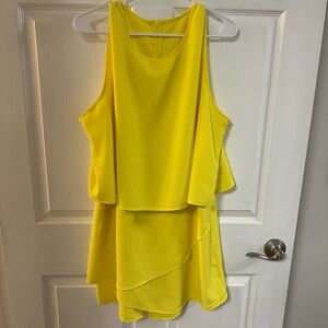 Yellow Sleeveless Layered romper